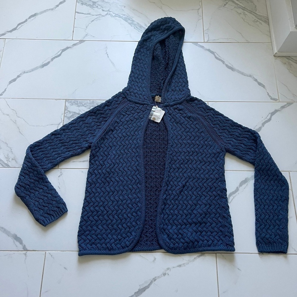 NWT Free People Free-est Laguna Love knit cardigan size large blue color